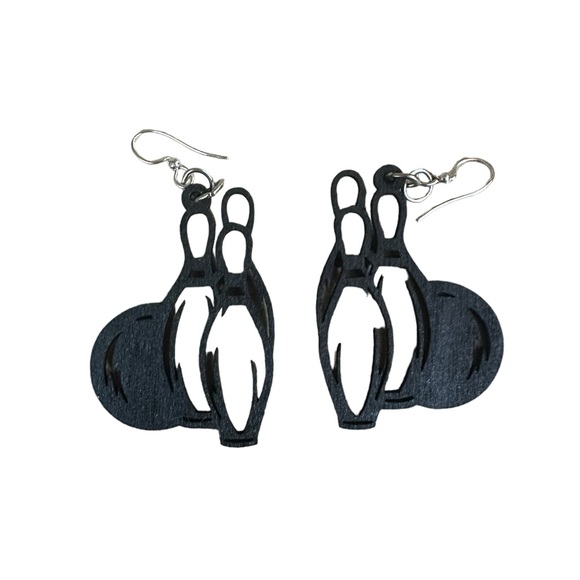 Wooden Bowling Earrings ALL $5 ITEMS 3/$10!! - Picture 3 of 3